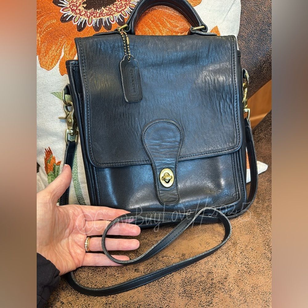 VINTAGE COACH STATION LEATHER CROSSBODY BAG w/HANGTAG &STRAP BRASS TURNLOCK VGVC - Picture 6 of 17